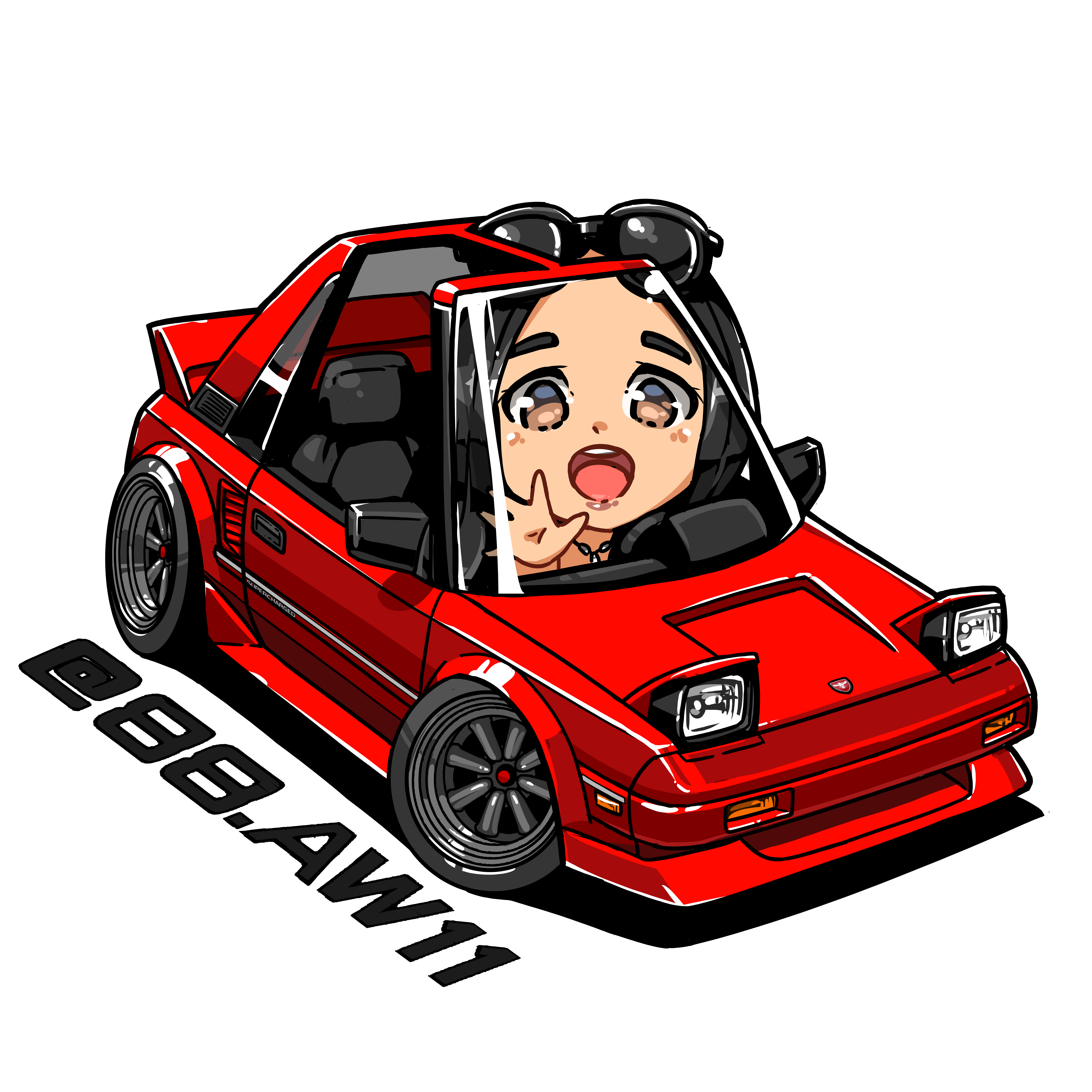 chibi girl in red AW11 MR2